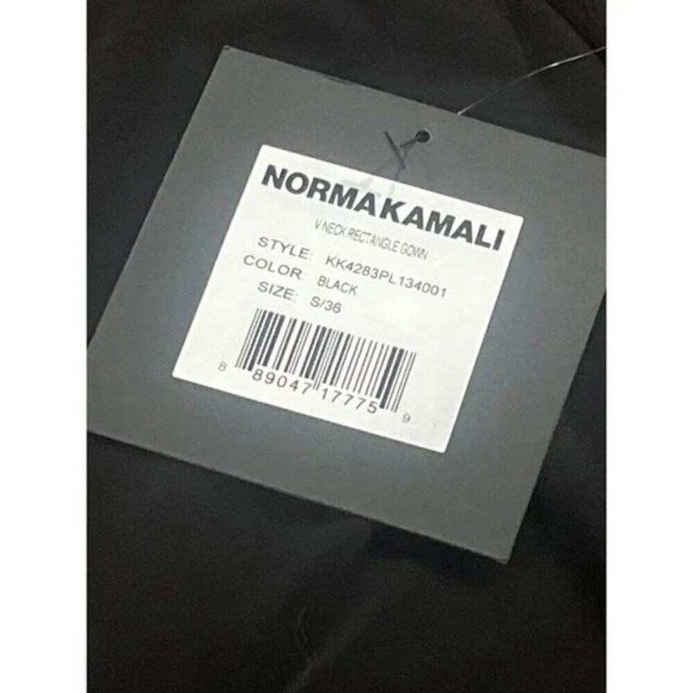 Norma Kamali V Neck Rectangle Gown in Black Small New Womens Long Dress - Picture 8 of 16